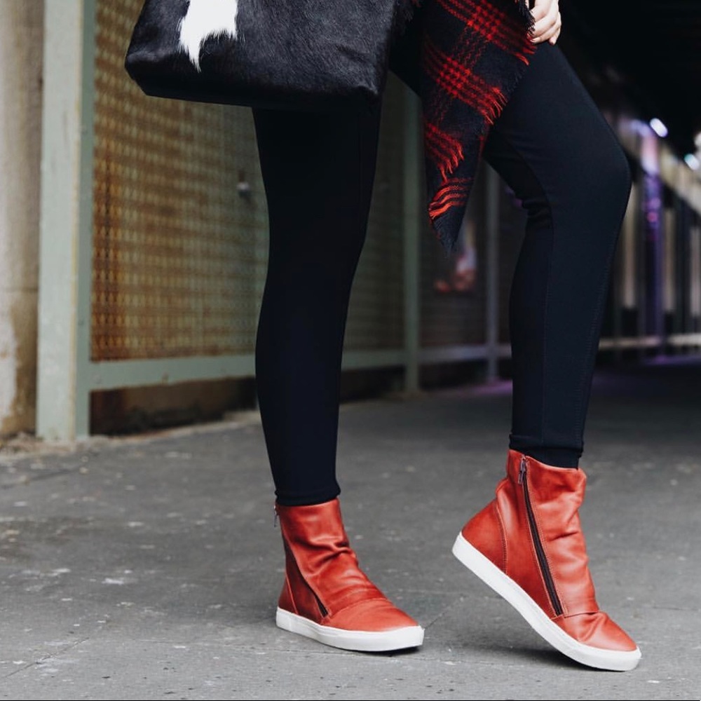 New Red Leather Sneakers